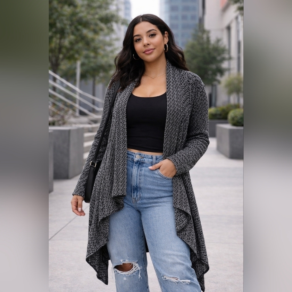 Dynamite/ 🧂Knit  salt & pepper open front cardigan/ Size US XS
